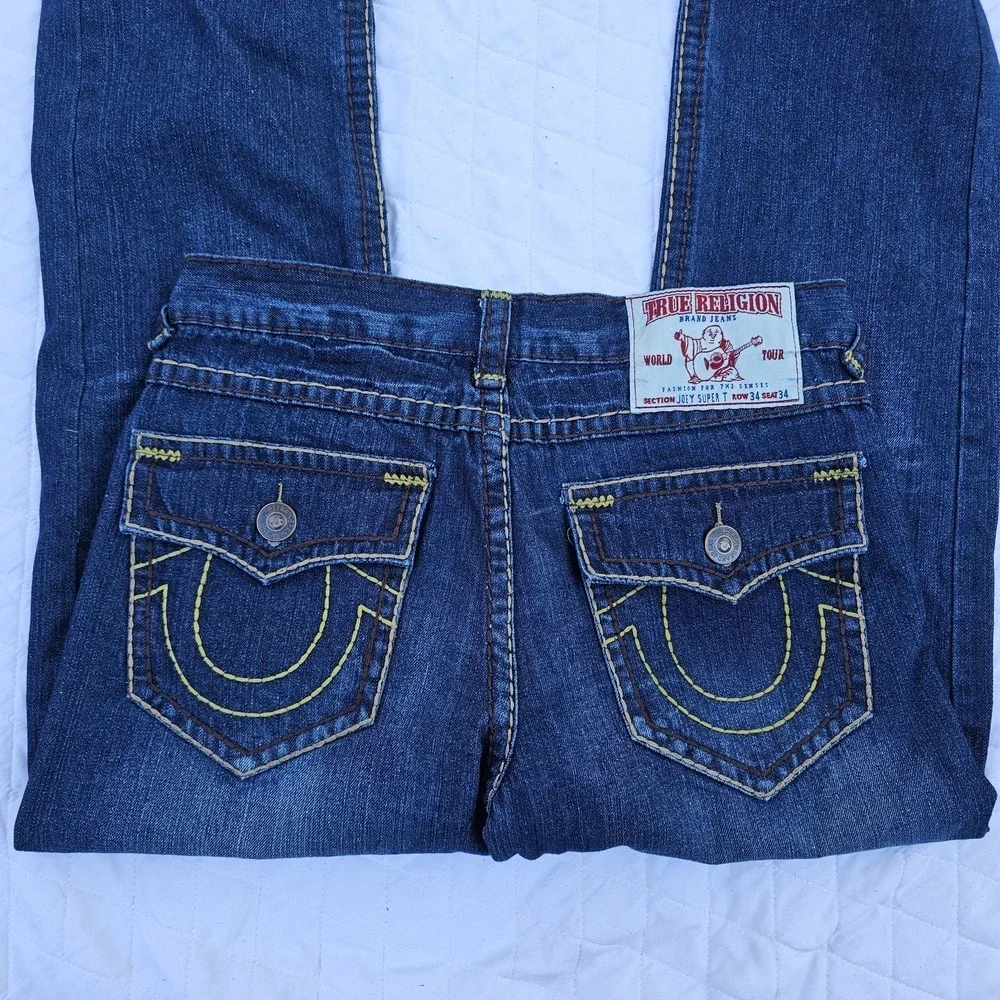 True Religion Joey Super T‎ Denim Jeans Bootcut USA Mens Size 34 x 34